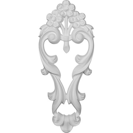 Ekena Millwork 10 1/4"W x 24"H x 1 5/8"P Large Flowers with Flowing Leaves Drop Onlay ONL10X12X02FL